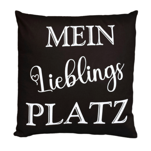 Spruch- oder Dekokissen "Mein Lieblingsplatz"