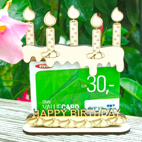 Gutscheinhalter "Happy Birthday" Cake