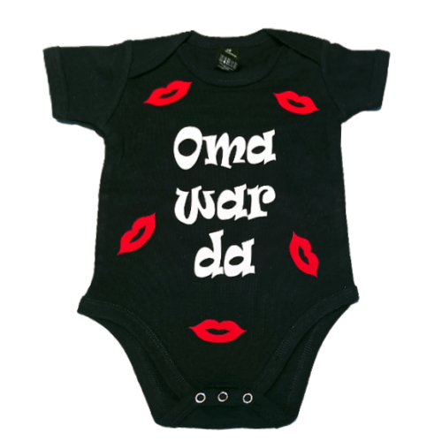 Kurzarmbody "Oma war da" Schwarz