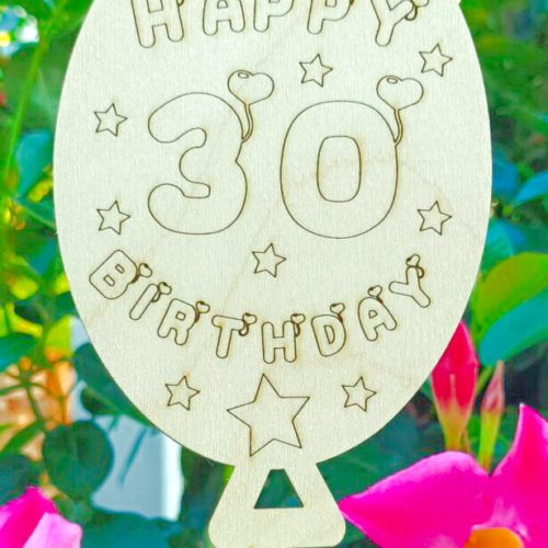 Blumenstecker "Happy Birthday" Luftballon