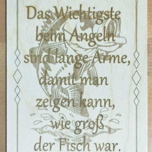 Spruchschild "Angler"