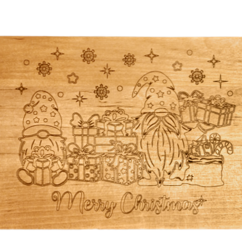 Dekobrett Merry Christmas mit Wichtel