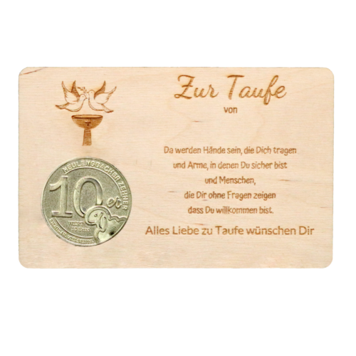 Holzkarte "Taufe"