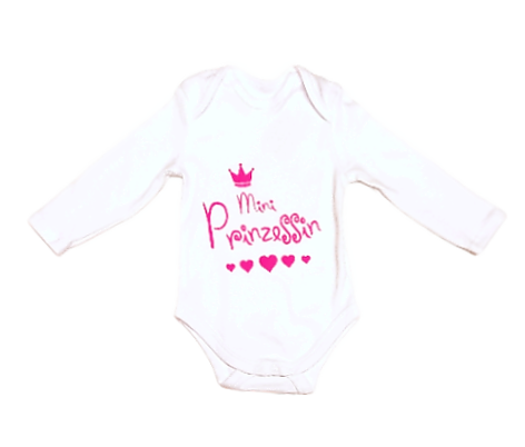 Langarmbody "Mini Prinzessin" Weiß