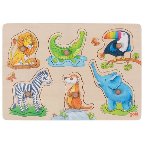 Hintergrundbildpuzzle wilde Tierbabies mit Elternteil