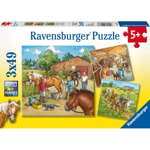 Ravensburger 9237 Puzzle Mein Reiterhof 3 X 49 Teile